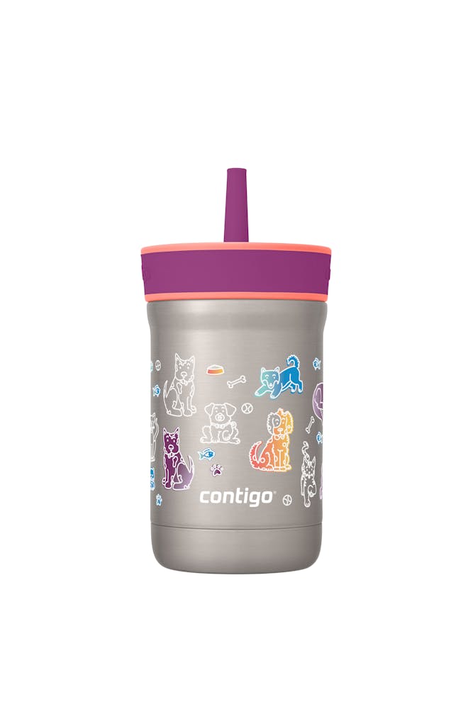 Kids Leighton Spill-Proof Stainless Steel Tumbler with Straw, 12oz J7